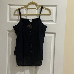 Sundance Women's Black Button-Front Camisole Top new never worn